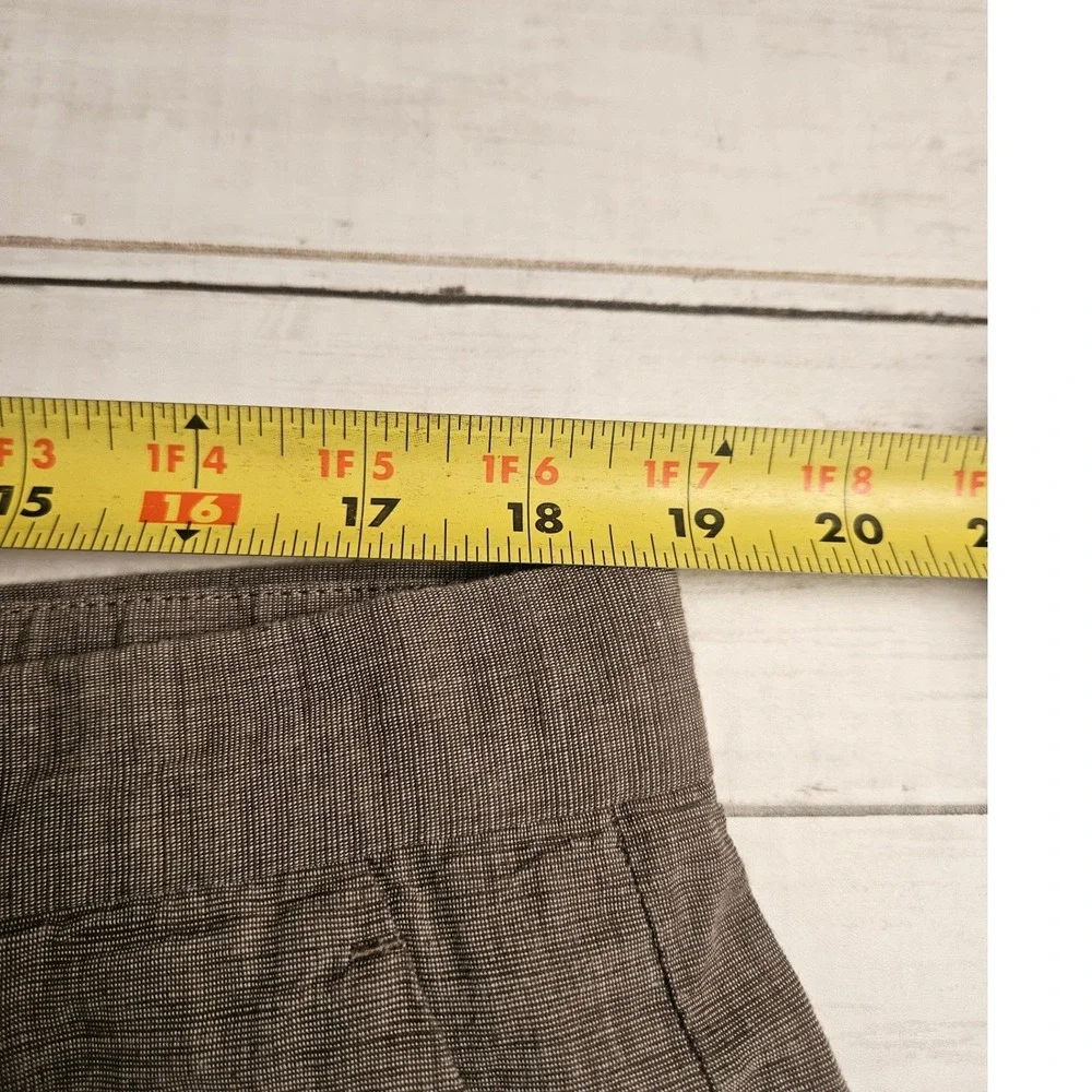Perry Ellis Modern Fit Linen Cotton Blend Pants Brown Grey Mens 38x30